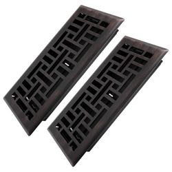 Howeall 4x10 Inches 2 Pack Heavy Duty Walkable Floor Register Easy Adjust Air Supply Lever Floor Vents