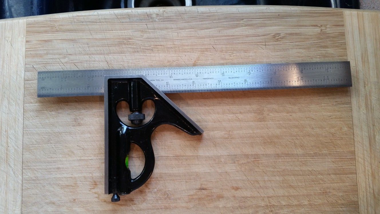 Rare Union 12" Machinist Combination Square USA #212-16