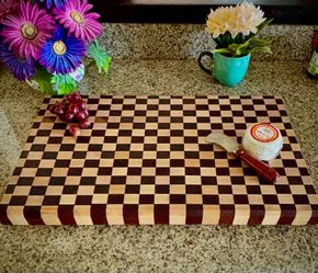 Handmade checkered charcuterie board