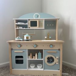 Wooden Kitchen Pretend Play Set with Accessories 