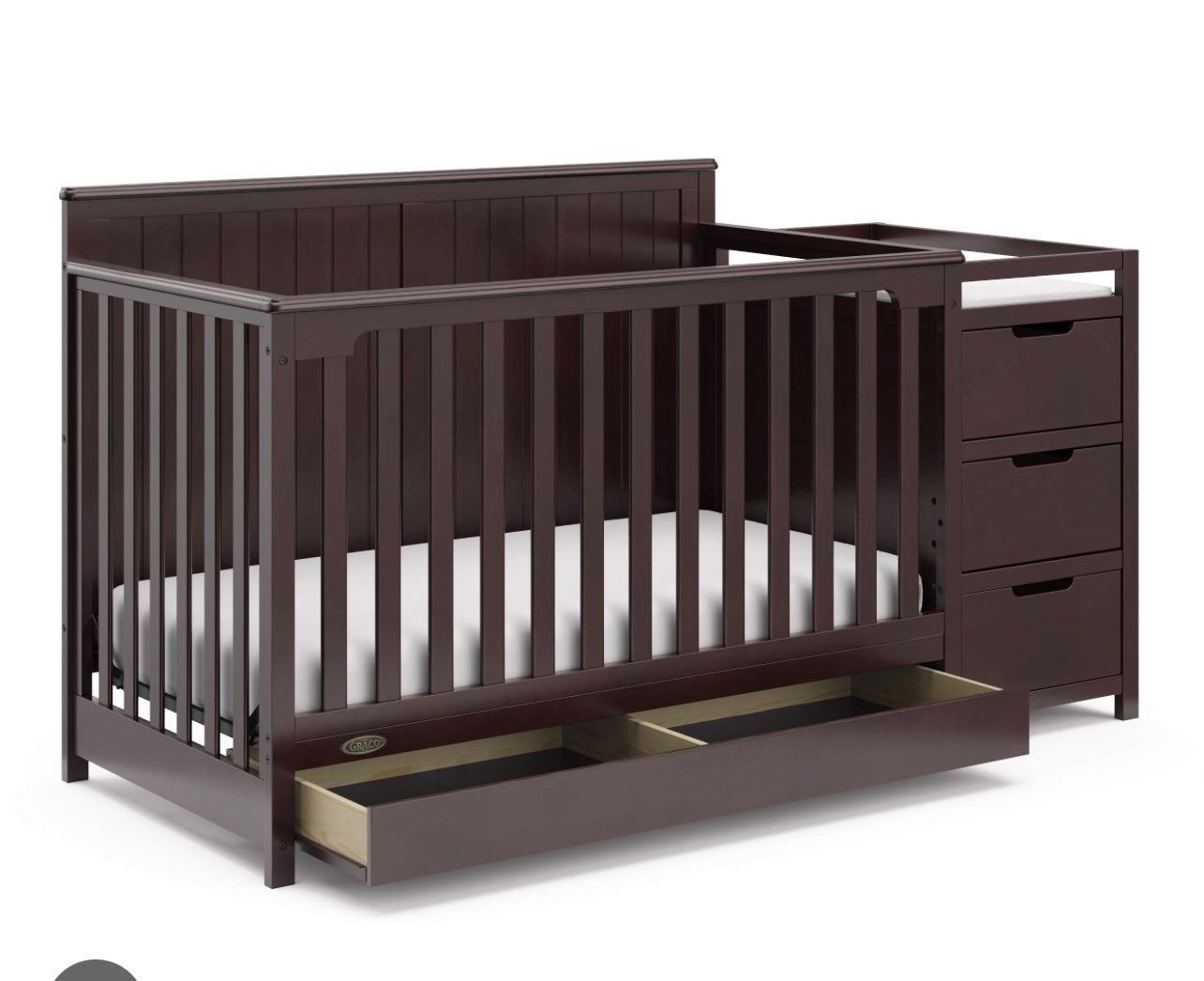 baby crib with changing table