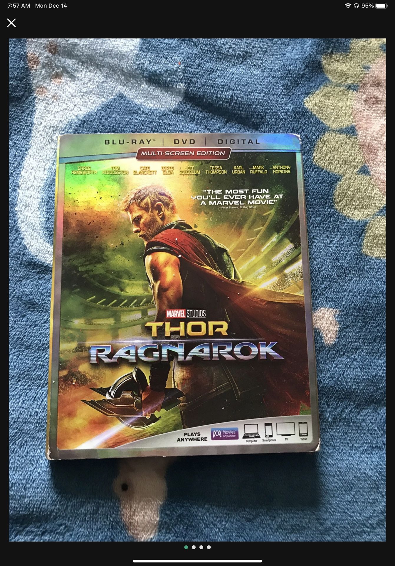 Thor Ragnarok Blue-Ray ONLY