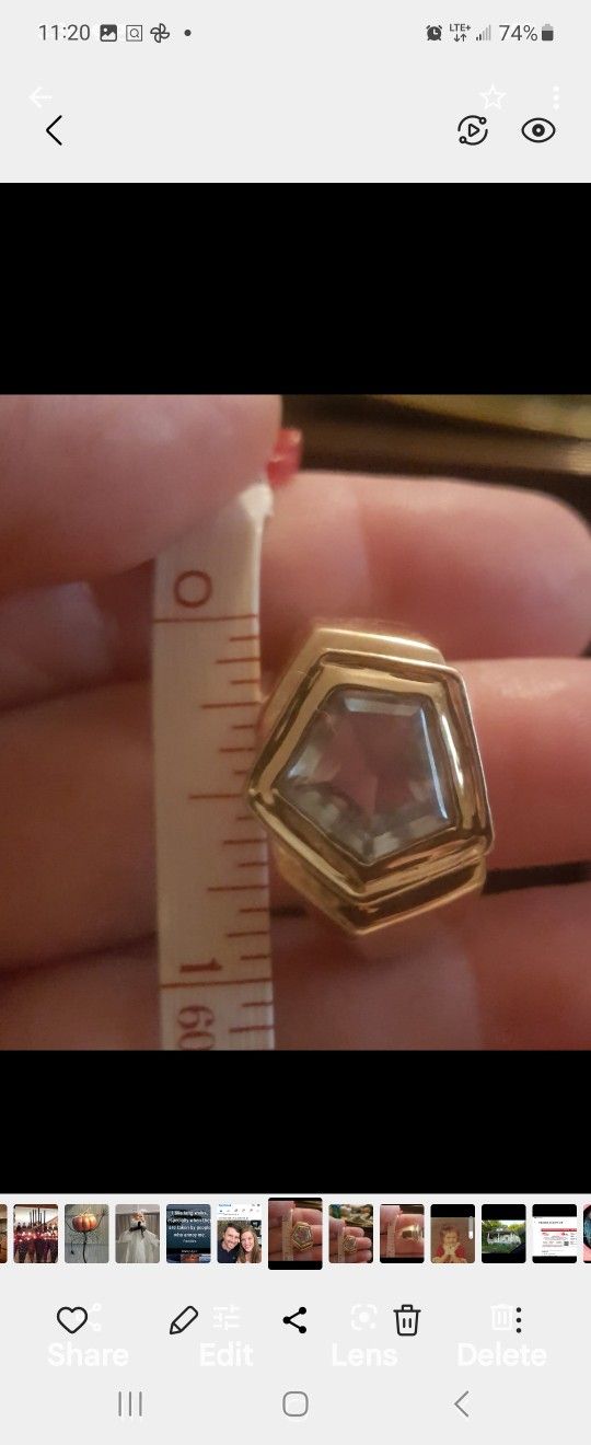 14K, 19.5 Grams Men's Aquamarine Ring