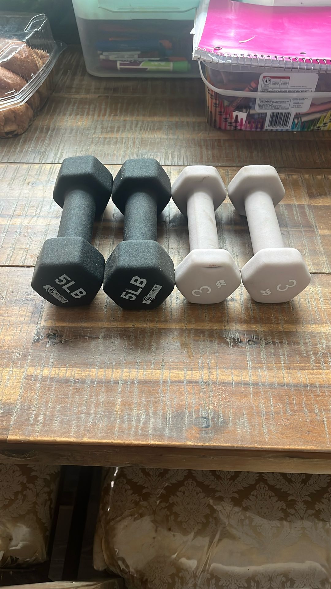 Two Sets Of Dumbbells 3lb & 5lb