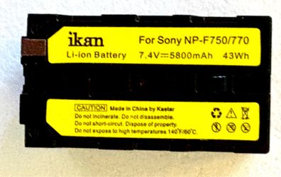 Ilan lithium-ion battery for Sony NO-F750/770 7.4 v, 5800mAh
