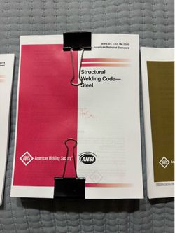 AWS D1.1, 1.3, 1.4 and A2.4 loose paper
