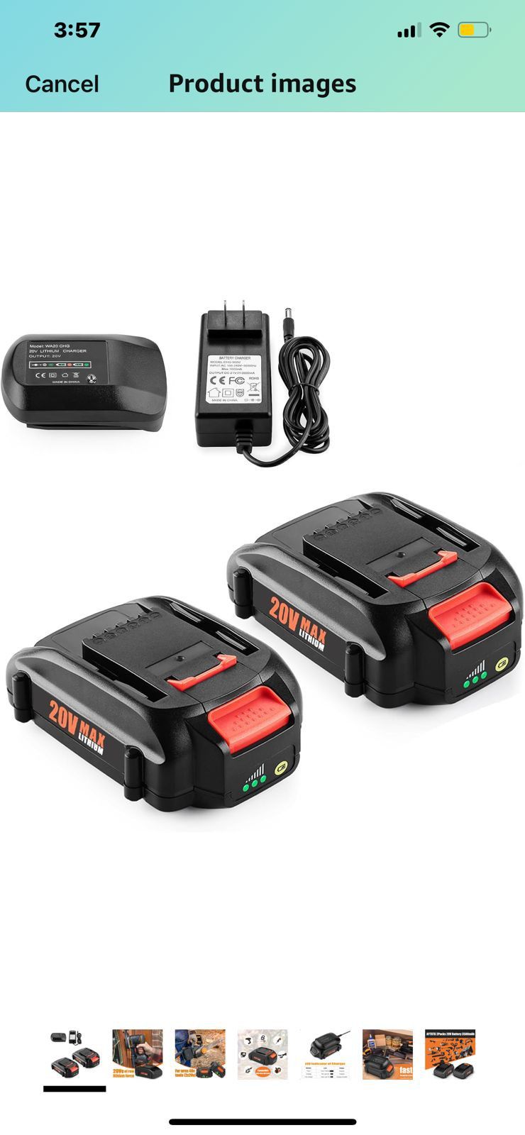 2 Batteries 20V Max Lithium And Charger