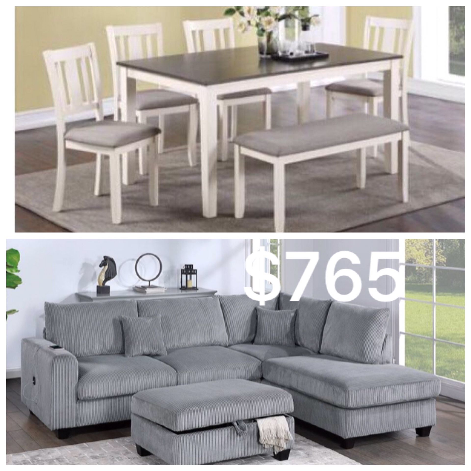 Super Deal!! Sectional Sofa Set & Dining Set Only $765 No Tax