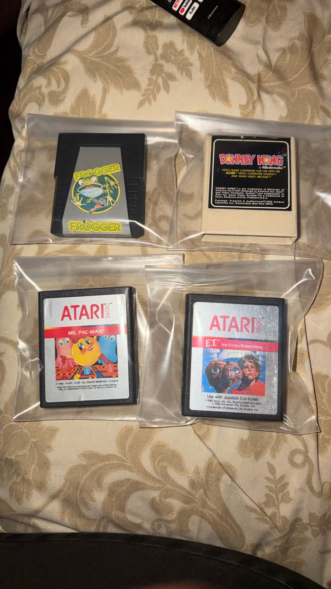 Atari Game Lot Ms. Pac-Man, ET, Frogger, Donkey Kong