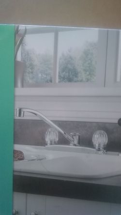 brand new in box Two knob kitchen faucet with spray handle chrome
