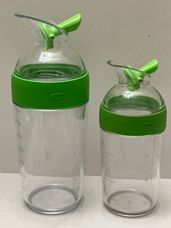 2 OXO Good Grips 12oz & 7oz Salad Dressing Shaker Mixer BPA Free Dishwasher Safe