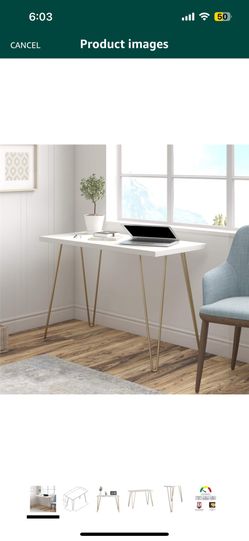 Cute White And Gold Desk For Sale New!! 
