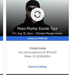 Climate Pledge Arena Peso Pluma Éxodo Tour Tickets 