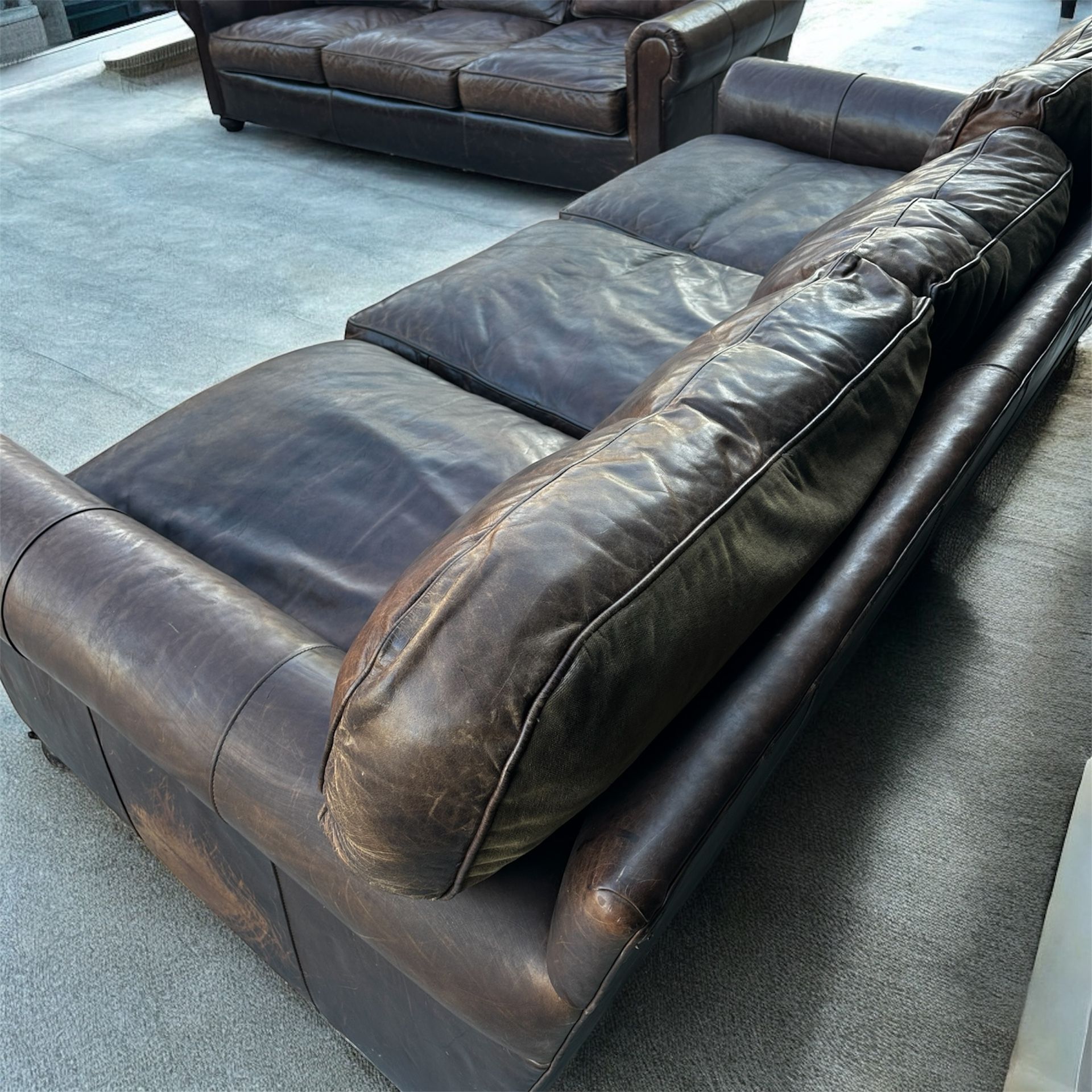 Free Delivery Restoration Hardware Leather Couches
