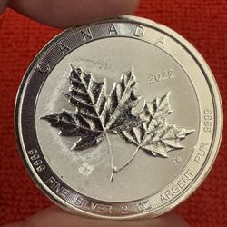 2022 Canadian Twin Maple Leaf 2oz Coin With Maple Leaf Privy.