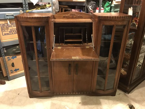 Vintage Secretaries Desk Curio Cabinet For Sale In Fontana Ca