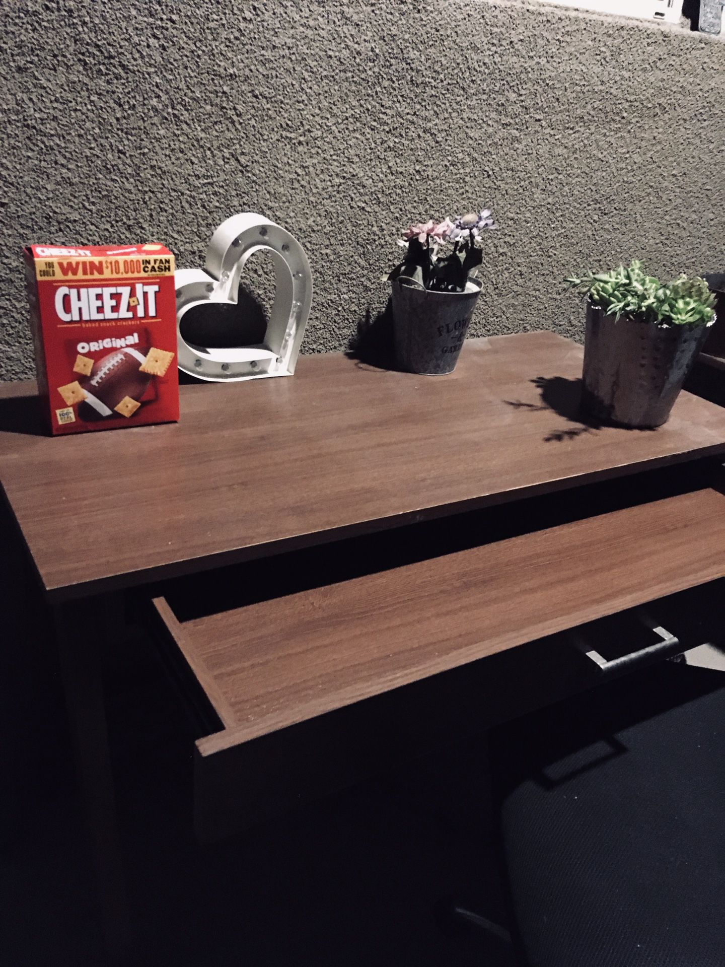 Simple brown desk. Great shape. Not heavy
