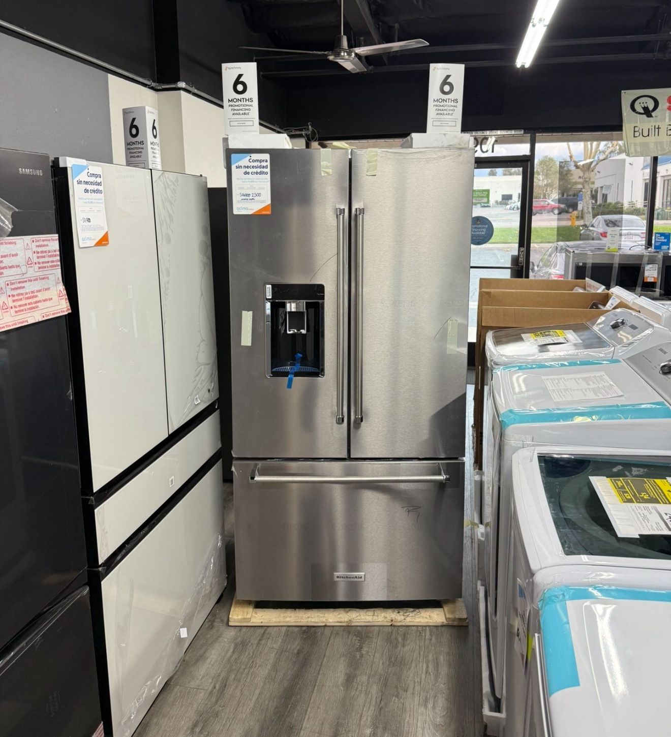 KitchenAid - 23.8 Cu. Ft. French Door Counter-Depth Refrigerator - PrintShield stainless With Wood Interior 🪵