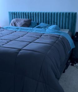 Modway Keira Channel Tufted Performance Velvet Upholstered King Headboard in Teal