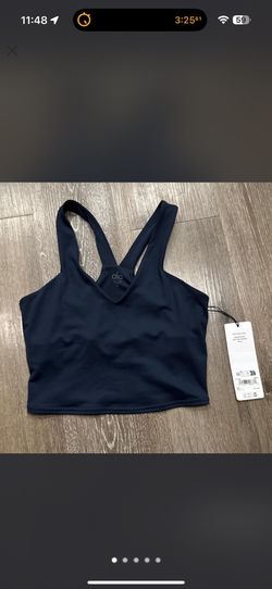 ALO Yoga Navy Blue Airbrush Real Bra Tank