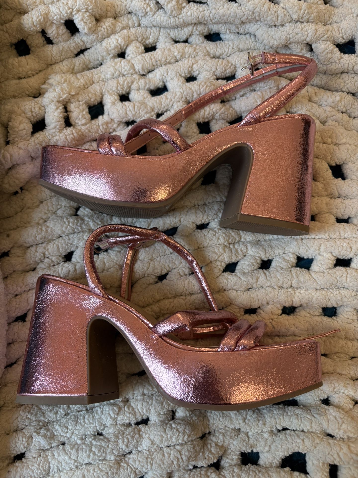 Wild Fable (Target) Chunky, Shiny Pink Heels - Size 8