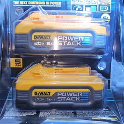 Brand New DeWalt 20v Powerstack 5ah Batteries (2 Pack)