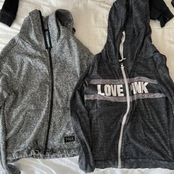 VS Pink zip up Hoodies