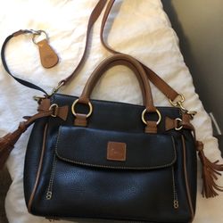 Dooney & Bourke Black Pebble Leather Satchel Purse