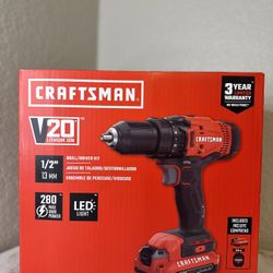 CRAFTSMAN V20 20-volt Max 1/2-in Keyless Cordless Drill (1-Battery Included, Charger Included)