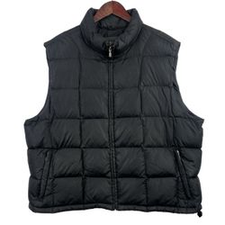 Eddie Bauer Black 75% Goose Down Puffer Vest Men's SZ XXL