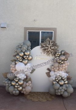 Boho Baptism Balloon Backdrop