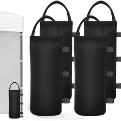 112 LBS Sand Bags for Canopy Weights – 4 Pack Heavy Duty Sandbags with Handle, Leak-Proof Oxford Cloth, Wind Resistant Weights for Beach Umbrella, Awn
