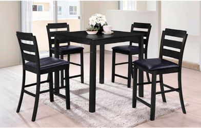 High Dining Set 5pcs Color Espresso