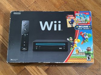 Nintendo Wii Black Console Bundle Box