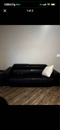Black leather couch