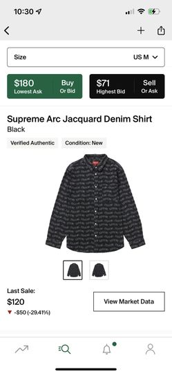 Supreme Arc Jacquard Denim Shirt Blue