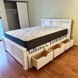 Queen Bed And Mattress With Drawers 