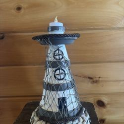 Handmade Clay Pot Lighthouse 