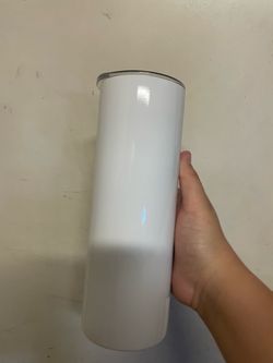 White Stainless Steel Skinny Tumbler