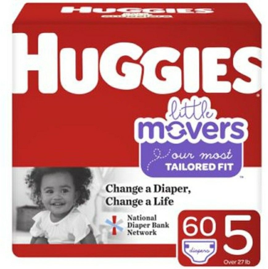 Huggies lil movers sizes 3, 4, 5, 6