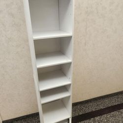 Bookcase Cube Storage Organizer, Corner Bookshelf with Adjustable Shelves, White
