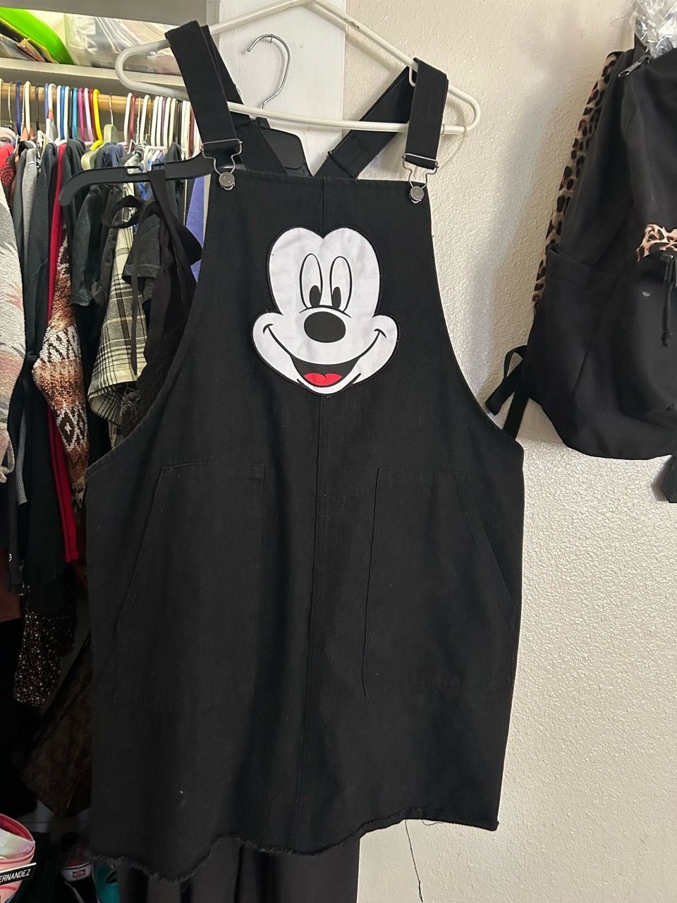 Using The Mouse Mickey Mouse Black Denim Overall Dress for Sale in San Antonio, TX ...