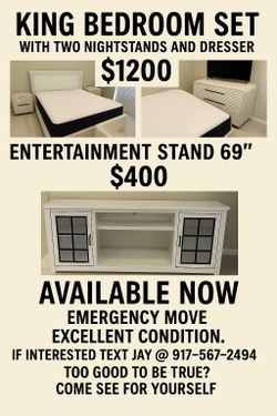 King Bedroom Set with 2 Nightstands and Dresser