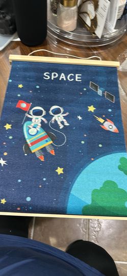 Space Wall Art for Boys Room, Planet Poster Hanger Frame, 12x16 Inches