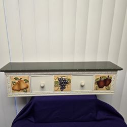 Repisa De Frutas Con Gaveta Para Mesa O Pared De Home Interior 