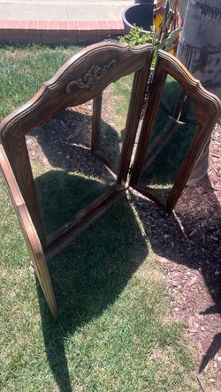 Oak folding mirror $50
