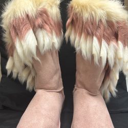 Pink Fur Boots
