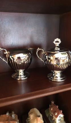 Cream and sugar silver plated servers