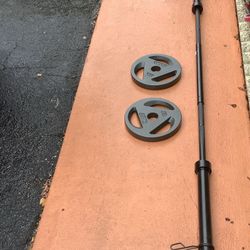 7ft Olympic 2 Inch Barbell With 25lbs X 2 