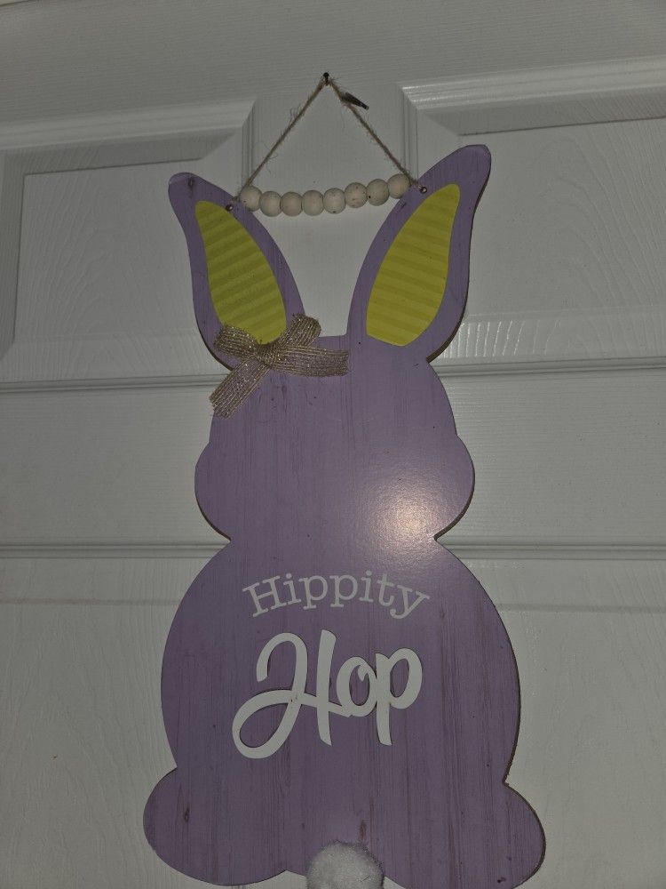 Easter Bunny Hippoty Hop Plaque